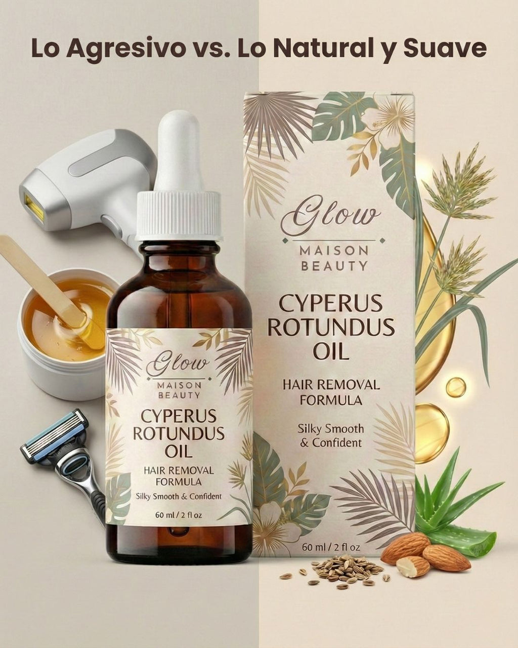 Cyperus Rotundus Oil™ | Aceite Corporal Reductor de Vello