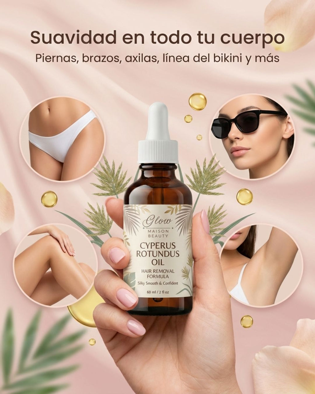Cyperus Rotundus Oil™ | Aceite Corporal Reductor de Vello