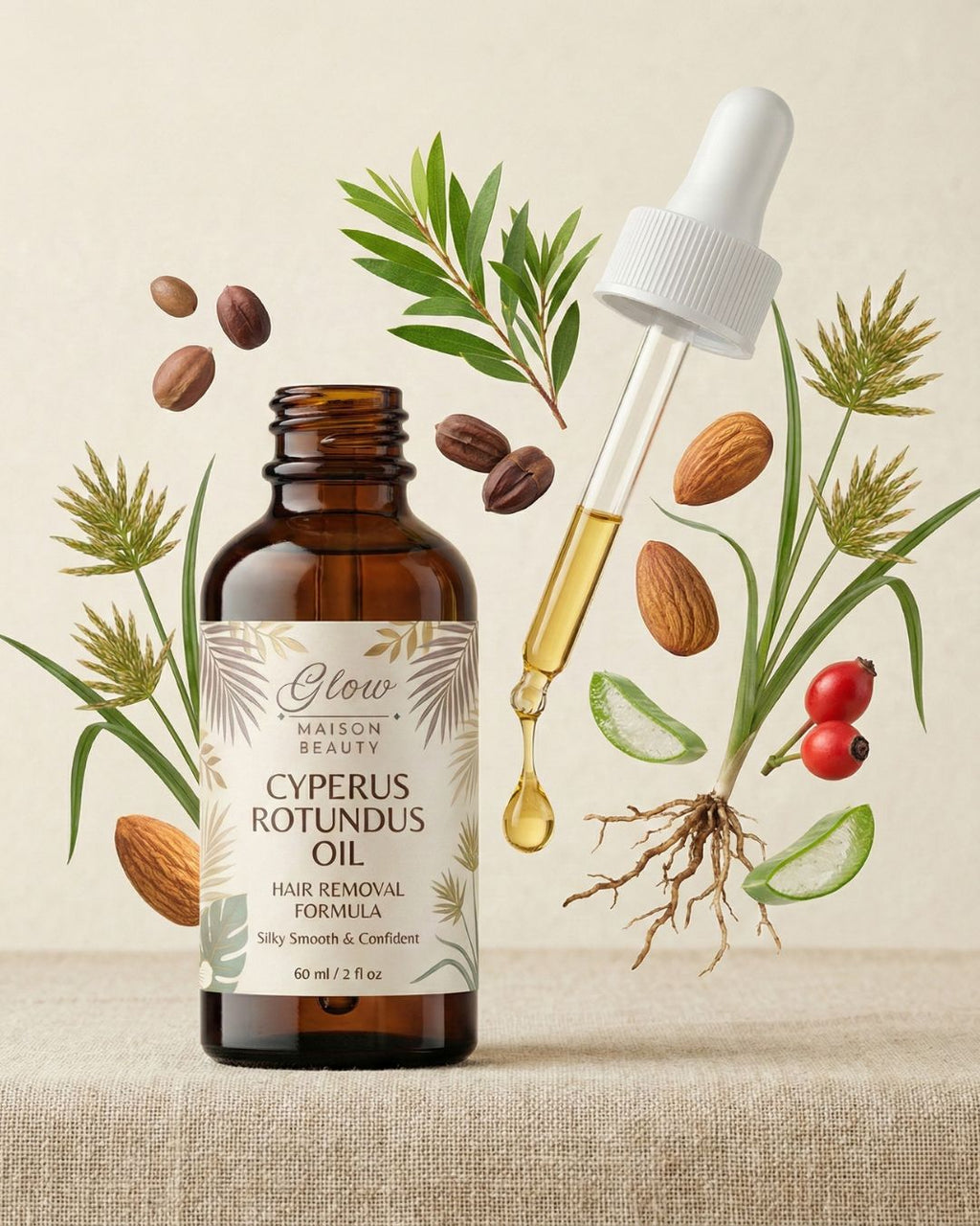 Cyperus Rotundus Oil™ | Aceite Corporal Reductor de Vello