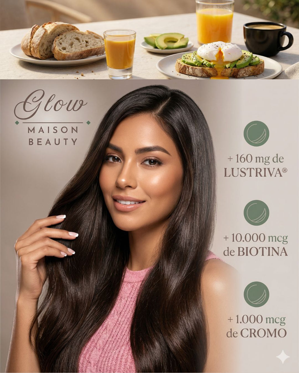 VitaGlow™ | Multivitamínico Líquido + Crecimiento Capilar Sabor Peach Mango