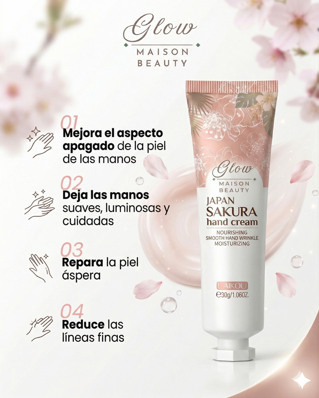 Crema de Manos Sakura – Hidratación y Reparación Intensiva